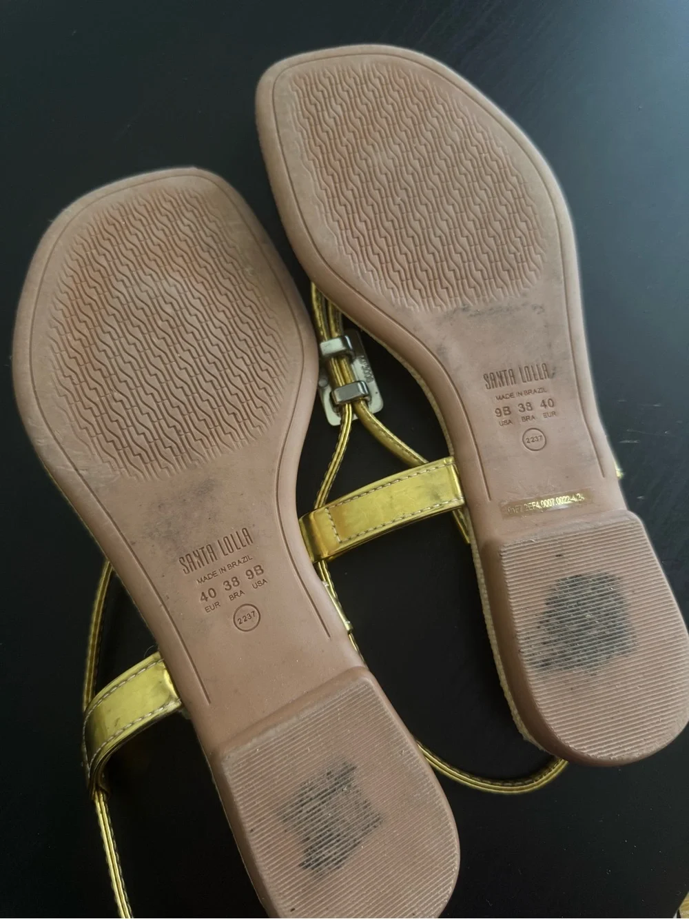 Women's Gold Metallic T-Strap Slingback Sandals